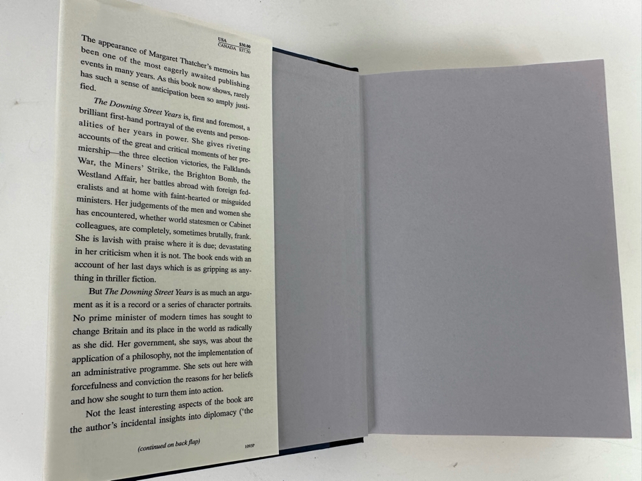 Signed First Edition Hardcover Book Margaret Thatcher The Downing Street Years 1993 Hand Signed By Margaret Thatcher [Photo 5]
