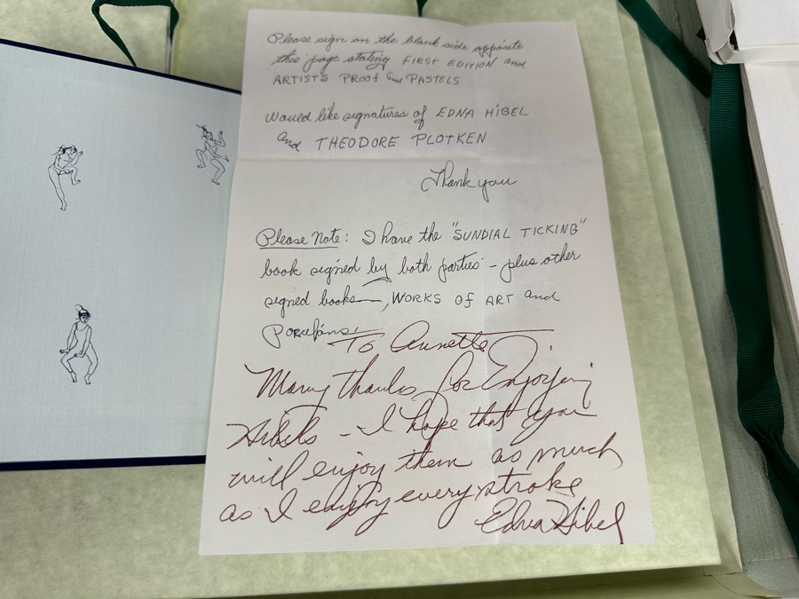 Edna Hibel (1917-2015, American) Folio Of Four Hand Signed Artist Proof And Pastels Prints 12.5 X 19.5 Plus Hand Signed Book A Celebration Of Life By Theodore Plotkin Signed By Theodore Plotkin And Edna Hibel - See Photos [Photo 6]