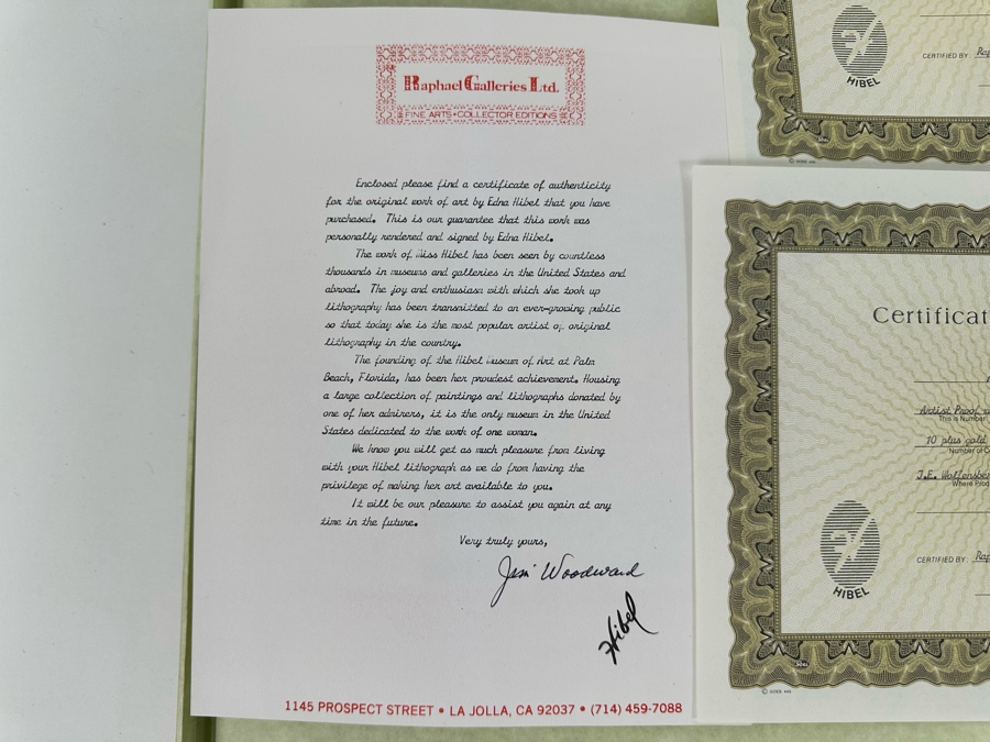 Edna Hibel (1917-2015, American) Folio Of Four Hand Signed Artist Proof And Pastels Prints 12.5 X 19.5 Plus Hand Signed Book A Celebration Of Life By Theodore Plotkin Signed By Theodore Plotkin And Edna Hibel - See Photos [Photo 16]