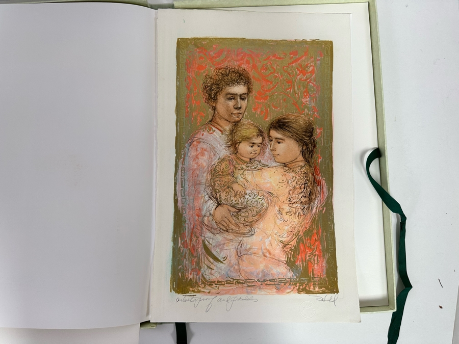 Edna Hibel (1917-2015, American) Folio Of Four Hand Signed Artist Proof And Pastels Prints 12.5 X 19.5 Plus Hand Signed Book A Celebration Of Life By Theodore Plotkin Signed By Theodore Plotkin And Edna Hibel - See Photos [Photo 26]