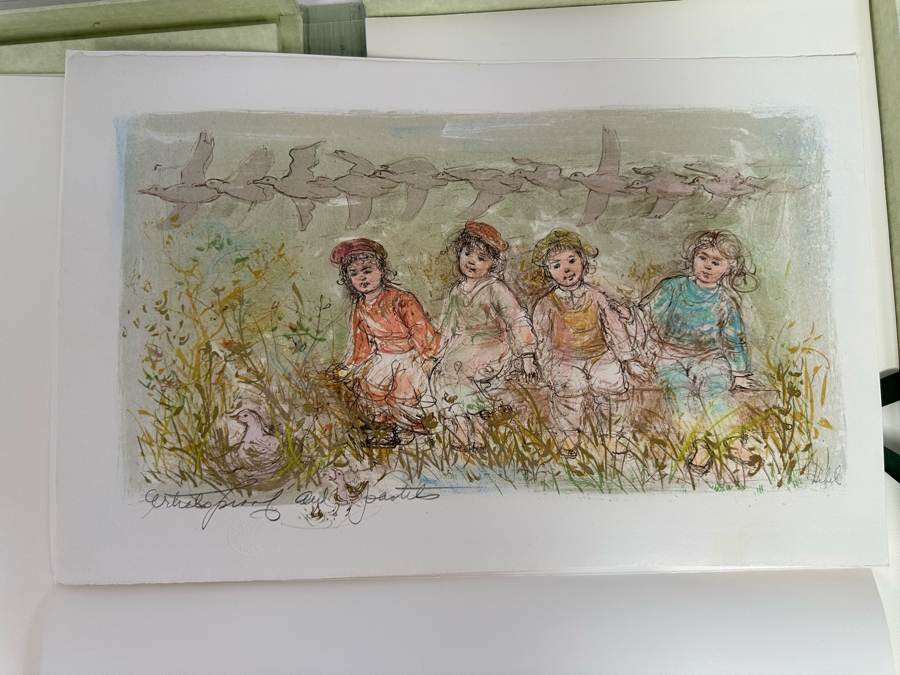 Edna Hibel (1917-2015, American) Folio Of Four Hand Signed Artist Proof And Pastels Prints 12.5 X 19.5 Plus Hand Signed Book A Celebration Of Life By Theodore Plotkin Signed By Theodore Plotkin And Edna Hibel - See Photos [Photo 32]