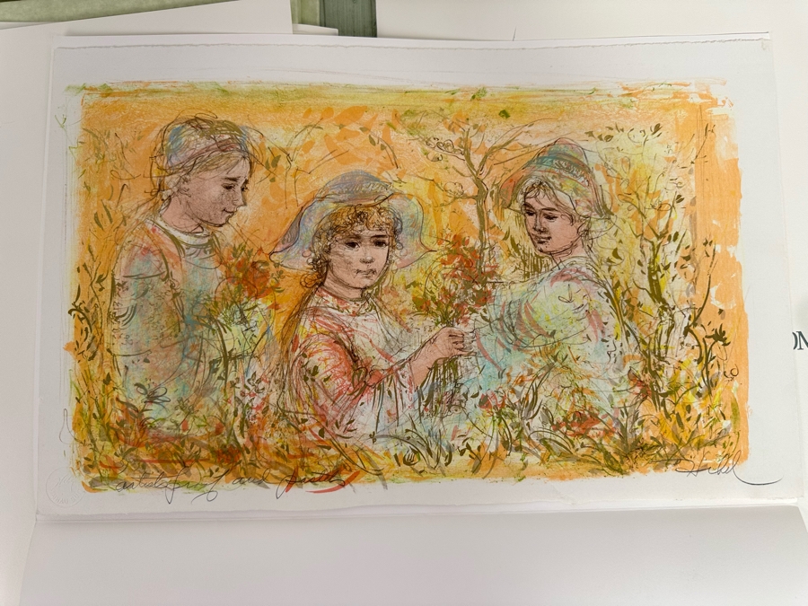 Edna Hibel (1917-2015, American) Folio Of Four Hand Signed Artist Proof And Pastels Prints 12.5 X 19.5 Plus Hand Signed Book A Celebration Of Life By Theodore Plotkin Signed By Theodore Plotkin And Edna Hibel - See Photos [Photo 37]