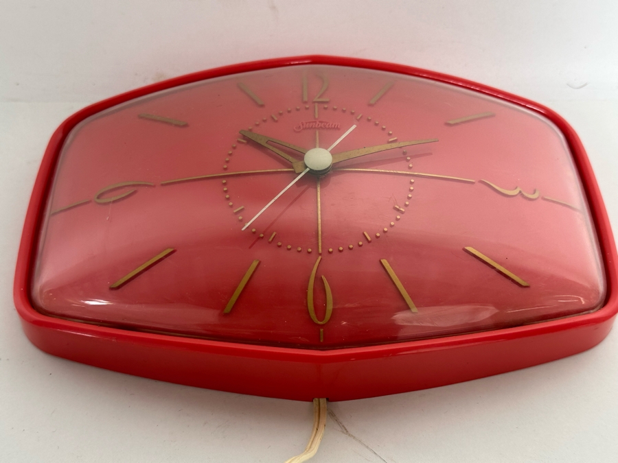 Mid-Century Sunbeam Electric Wall Clock Model A002 9.5 X 6.5 [Photo 11]