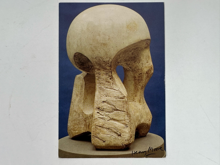 Henry Moore (1831-1895, United Kingdom) Hand Signed Art Gallery Of Ontario Postcard Of The Atom Piece (Working Model For Nuclear Energy) 1964-1965 6 X 4 [Photo 3]