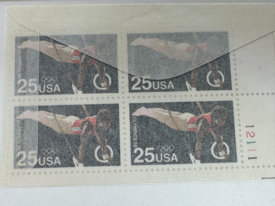 Signed Mary Lou Retton Olympic Gymnast First Day Cover 1972 And Mint Olympic Gymnast Stamps [Photo 10]