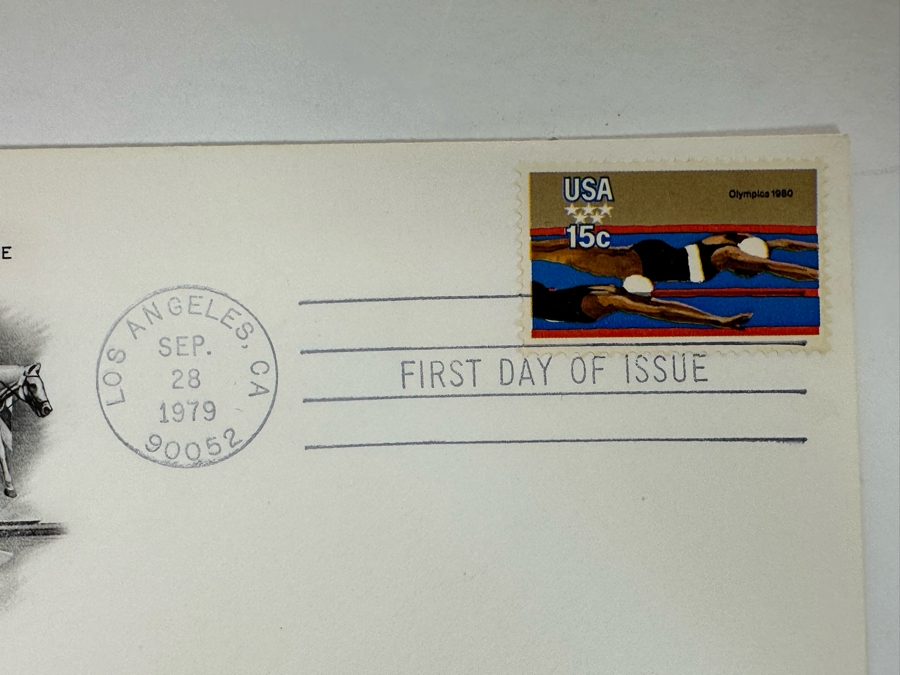 Signed Mary Lou Retton Olympic Gymnast First Day Cover 1972 And Mint Olympic Gymnast Stamps [Photo 5]