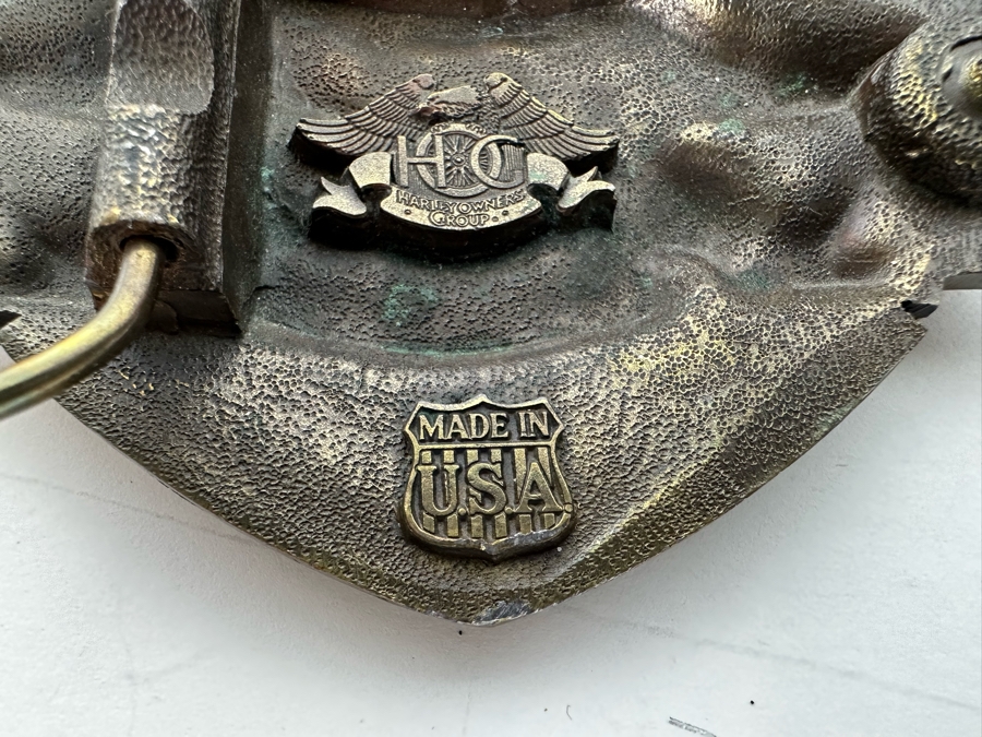 Harley-Davidson Owners Group Belt Buckle 1993 And Harley-Davidson Motorcycle License Plate Frame 7 X 6 [Photo 9]