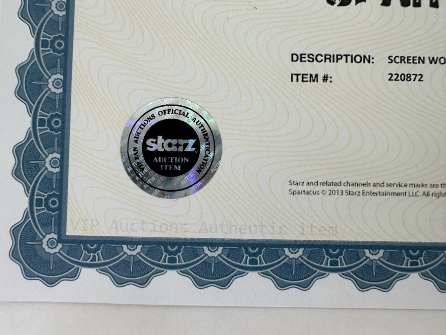 Spartacus Movie Prop Tunic With Cert 16W X 19H X 12D [Photo 23]