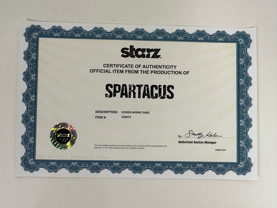 Spartacus Movie Prop Tunic With Cert 16W X 19H X 12D [Photo 21]