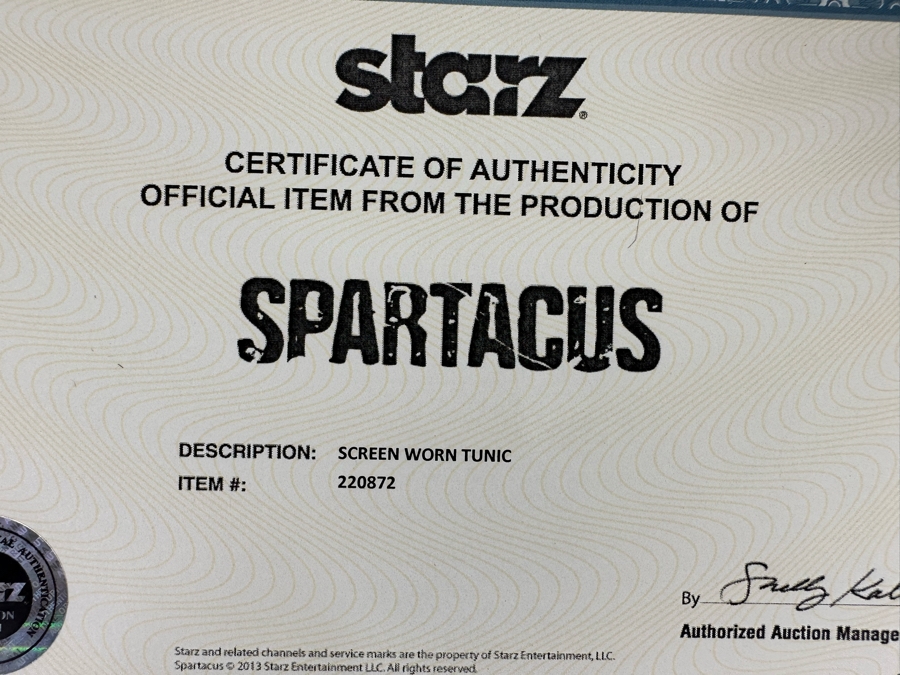 Spartacus Movie Prop Tunic With Cert 16W X 19H X 12D [Photo 22]