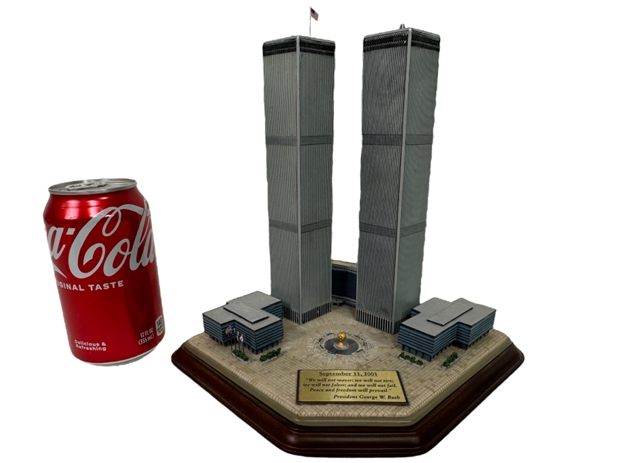 Twin Towers Commemorative Sculpture By The Danbury Mint With Cert 10W X 7D X 9H [Photo 1]