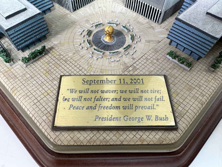 Twin Towers Commemorative Sculpture By The Danbury Mint With Cert 10W X 7D X 9H [Photo 4]