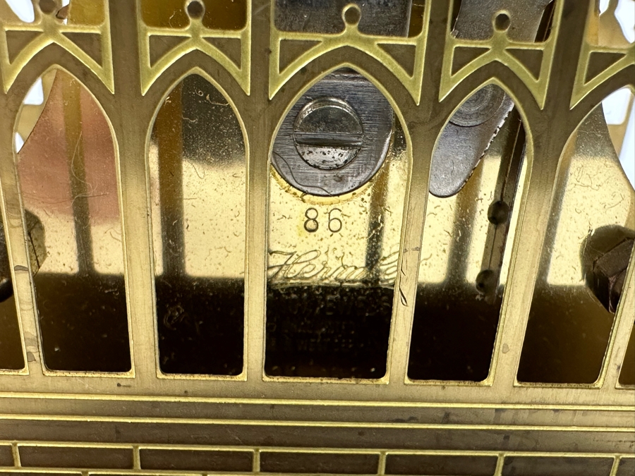 The York Minster Cathedral Skeleton Clock By Franklin Mint 1984 FMCG Franz Hermle Under Glass Dome 7W X 12H [Photo 21]