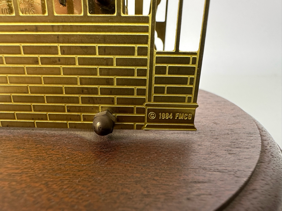 The York Minster Cathedral Skeleton Clock By Franklin Mint 1984 FMCG Franz Hermle Under Glass Dome 7W X 12H [Photo 17]