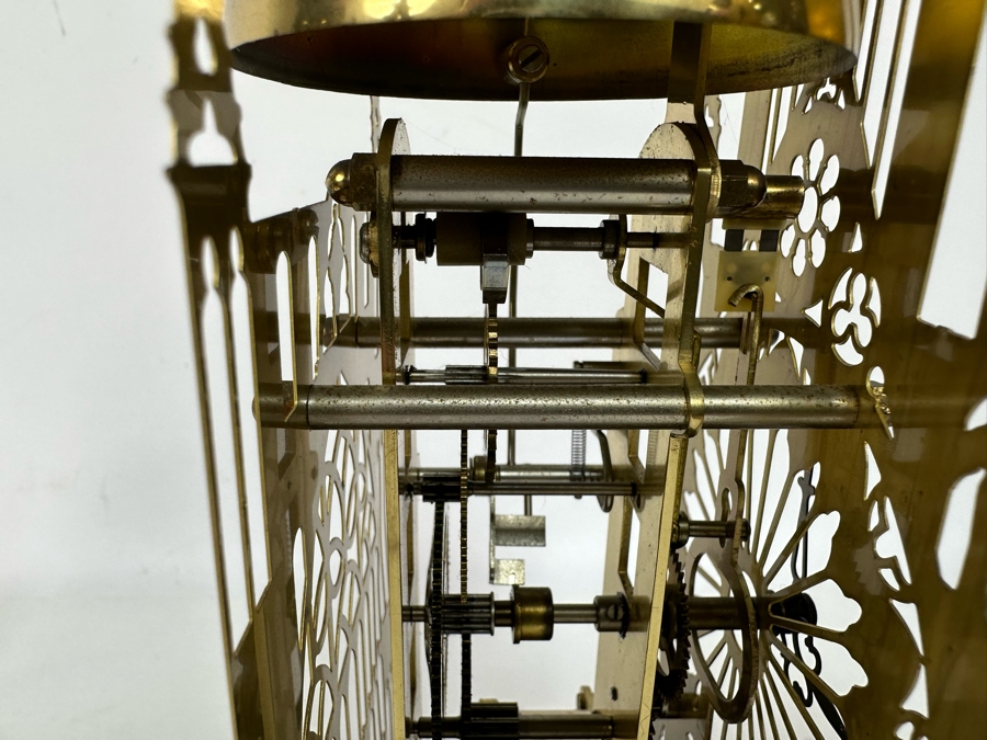 The York Minster Cathedral Skeleton Clock By Franklin Mint 1984 FMCG Franz Hermle Under Glass Dome 7W X 12H [Photo 13]