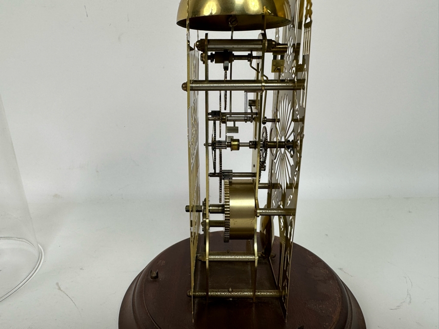 The York Minster Cathedral Skeleton Clock By Franklin Mint 1984 FMCG Franz Hermle Under Glass Dome 7W X 12H [Photo 12]