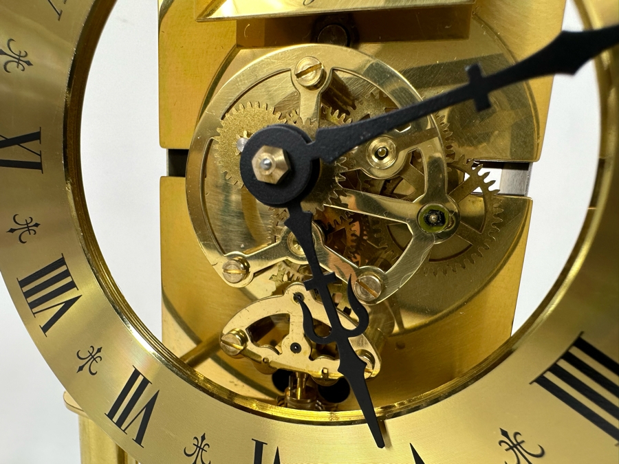 Vintage Elgin S. Haller German Movement Anniversary Clock Under Glass Dome 8W X 11.5H [Photo 10]