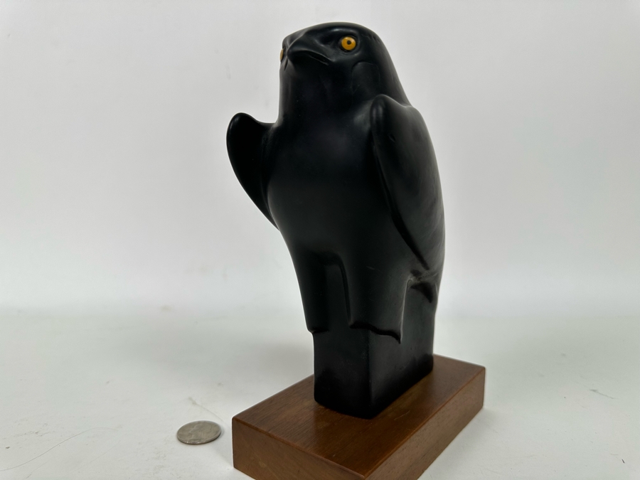 Vintage 1955 Alva Museum Replica Horus Falcon Bird Statue Reproduced From The Original At The Louvre In Paris 8H [Photo 5]