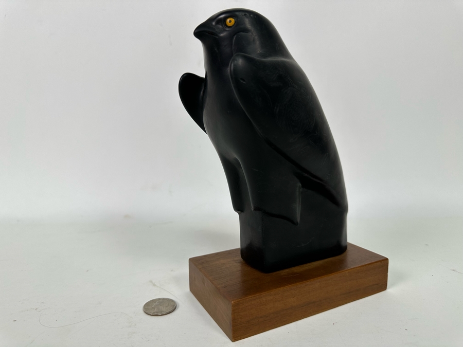 Vintage 1955 Alva Museum Replica Horus Falcon Bird Statue Reproduced From The Original At The Louvre In Paris 8H [Photo 3]