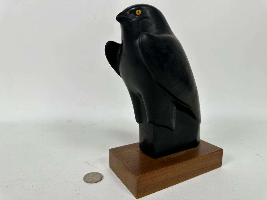 Vintage 1955 Alva Museum Replica Horus Falcon Bird Statue Reproduced From The Original At The Louvre In Paris 8H [Photo 2]