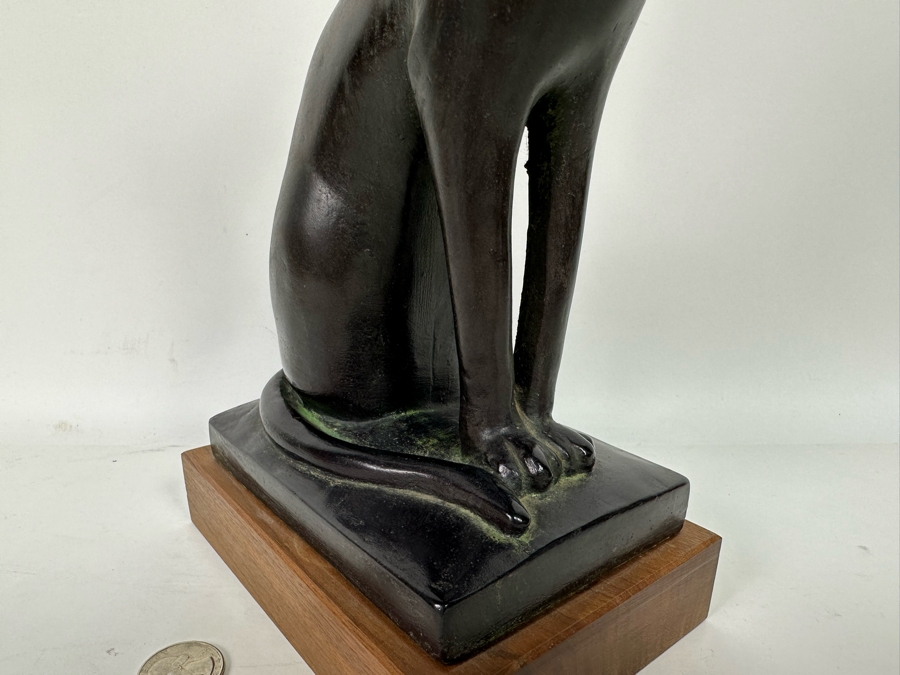 Vintage 1965 Austion Productions Egyptian Cat Goddess Bastet Sculpture 12H [Photo 5]