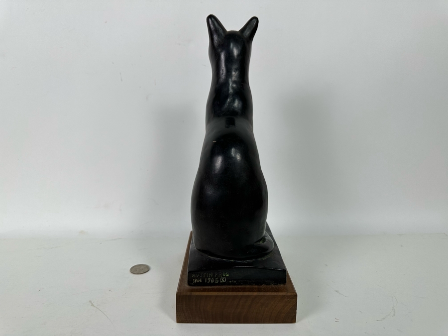Vintage 1965 Austion Productions Egyptian Cat Goddess Bastet Sculpture 12H [Photo 7]