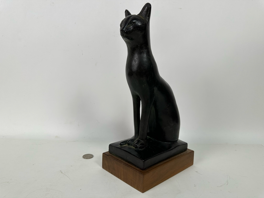 Vintage 1965 Austion Productions Egyptian Cat Goddess Bastet Sculpture 12H [Photo 11]