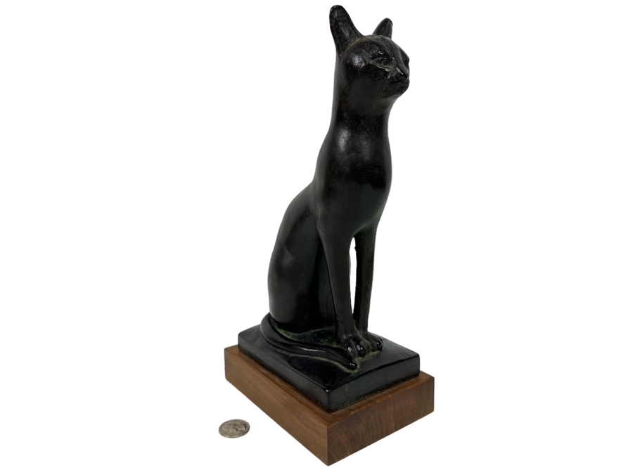 Vintage 1965 Austion Productions Egyptian Cat Goddess Bastet Sculpture 12H