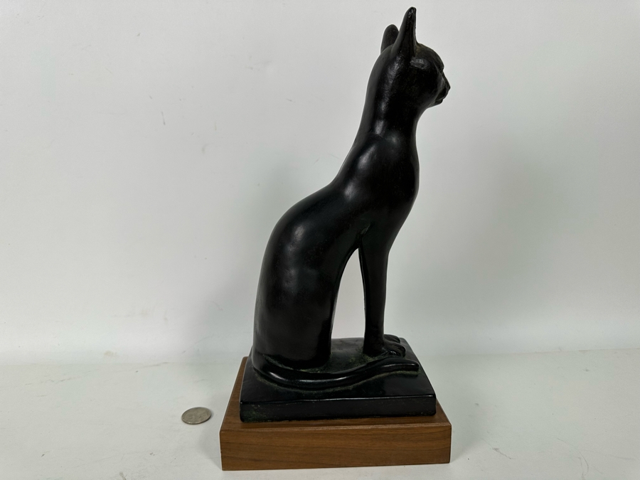 Vintage 1965 Austion Productions Egyptian Cat Goddess Bastet Sculpture 12H [Photo 6]