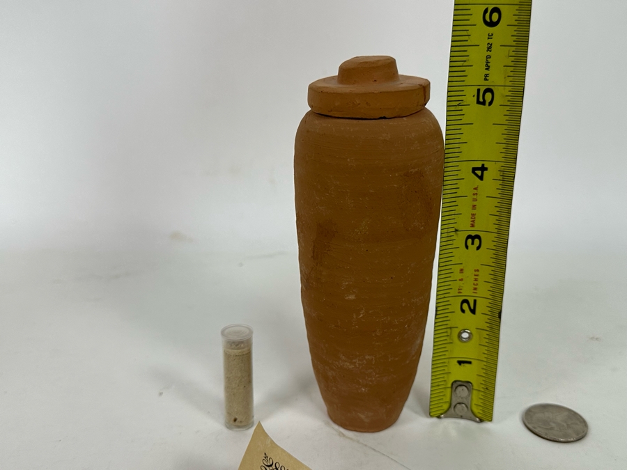 Vial Of Earth From The Qumran Site Where The Dead Sea Scrolls Were