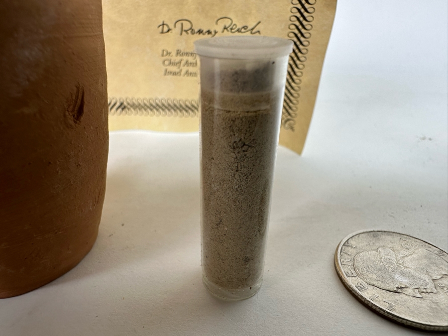 Vial Of Earth From The Qumran Site Where The Dead Sea Scrolls Were