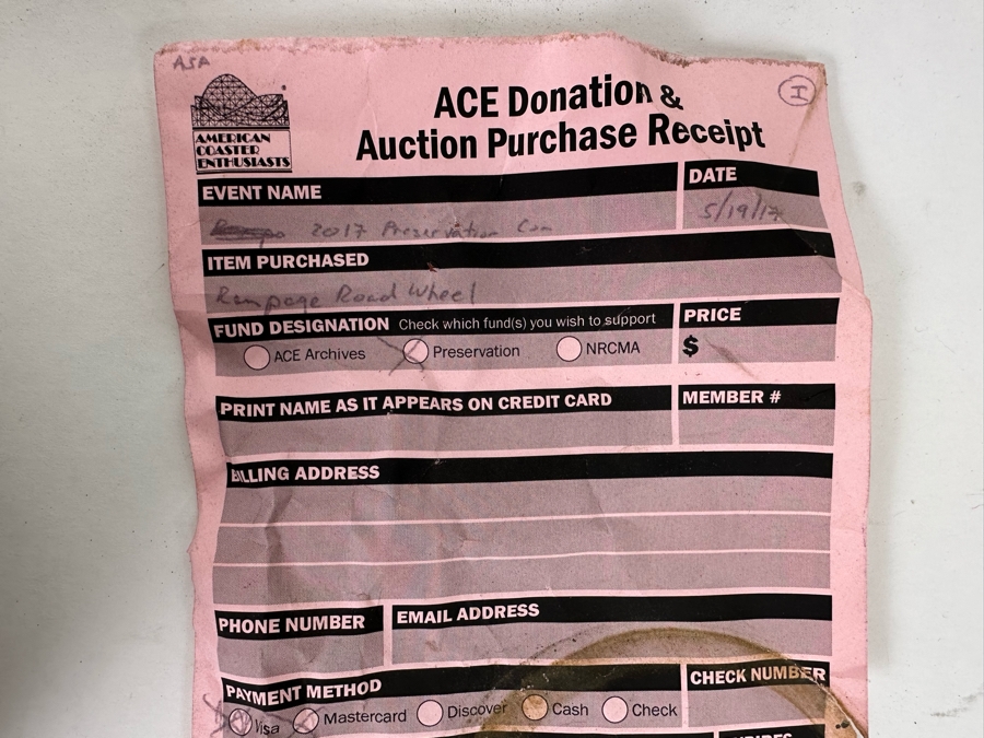 Vintage Rampage Roller Coaster Metal Road Wheel From The 2017 Preseravation 9W X 4.5H [Photo 5]