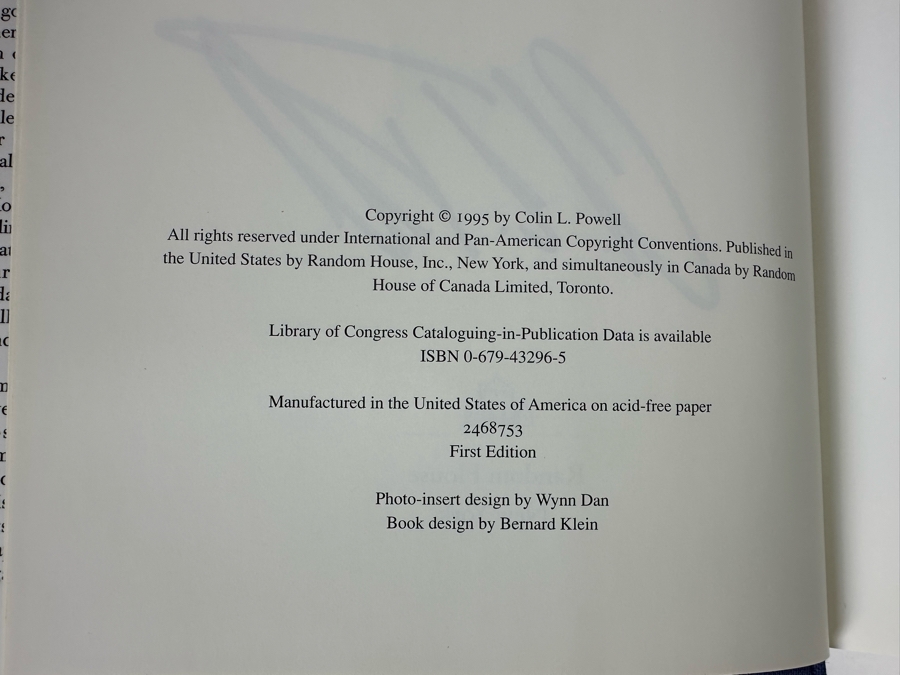 Signed First Edition Hardcover Book 1995 My American Journey Signed By Colin Powell [Photo 7]
