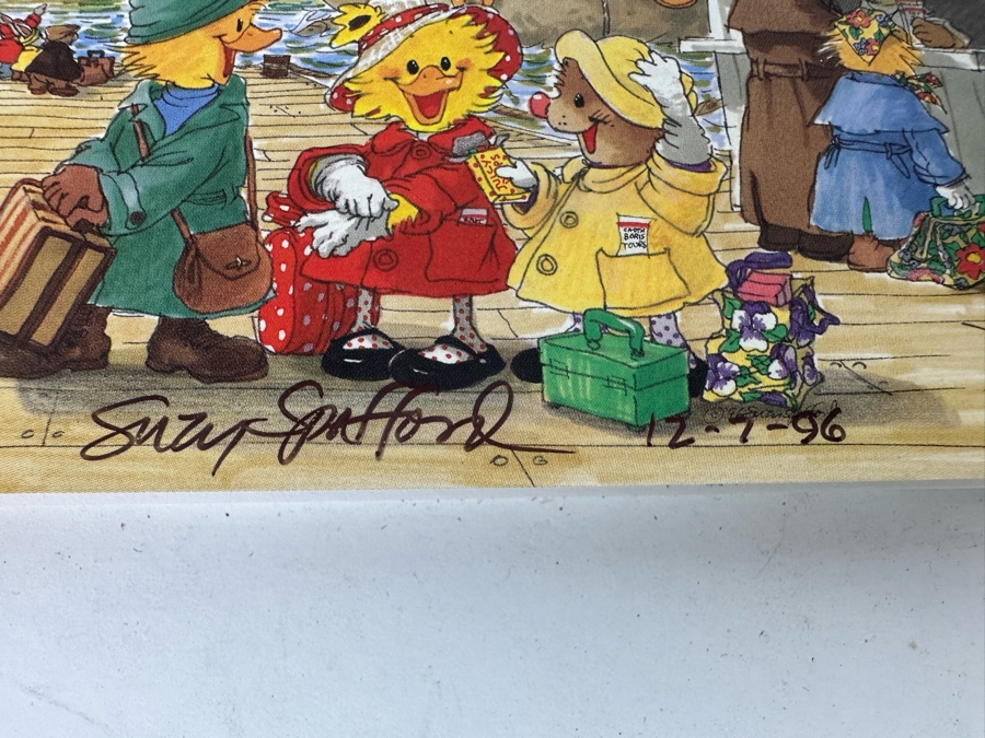 Signed Suzy Spafford Hardcover Children's Book Alphabetical Soup Plus Signed Suzy's Zoo 1997 Pocket Calendar [Photo 12]