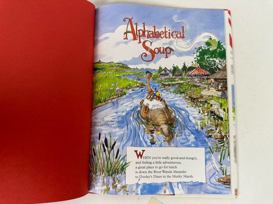 Signed Suzy Spafford Hardcover Children's Book Alphabetical Soup Plus Signed Suzy's Zoo 1997 Pocket Calendar [Photo 7]