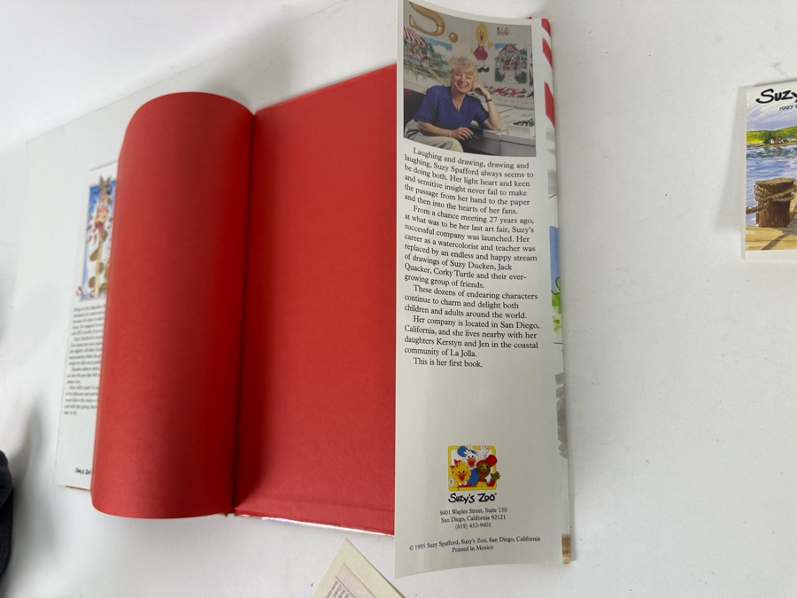 Signed Suzy Spafford Hardcover Children's Book Alphabetical Soup Plus Signed Suzy's Zoo 1997 Pocket Calendar [Photo 10]