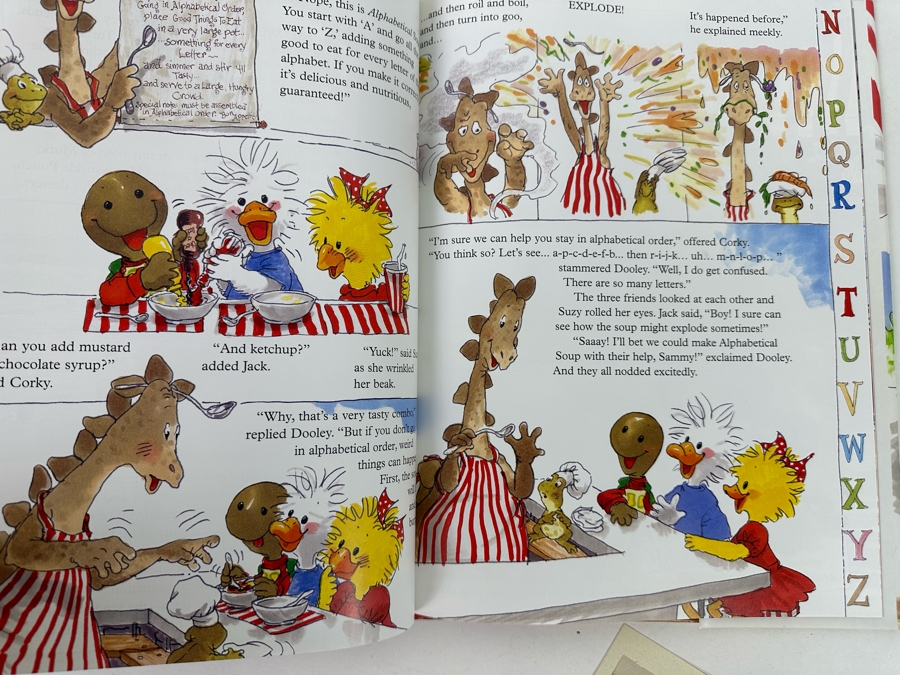 Signed Suzy Spafford Hardcover Children's Book Alphabetical Soup Plus Signed Suzy's Zoo 1997 Pocket Calendar [Photo 9]