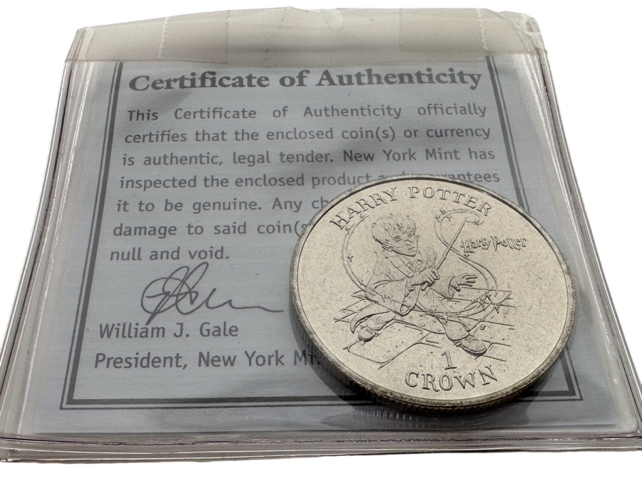 Harry Potter Movie Wand 14L And Harry Potter 1 Crown Coin [Photo 3]