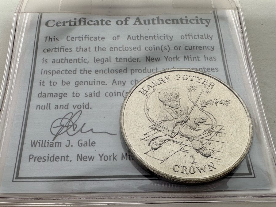 Harry Potter Movie Wand 14L And Harry Potter 1 Crown Coin [Photo 5]