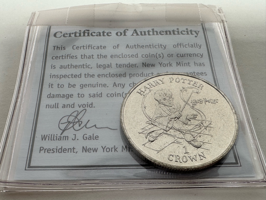 Harry Potter Movie Wand 14L And Harry Potter 1 Crown Coin [Photo 4]