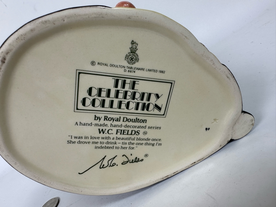 Royal Doulton The Celebrity Collection Character Jug Of W.C. Fields 1982 D 6674 7.5H [Photo 10]