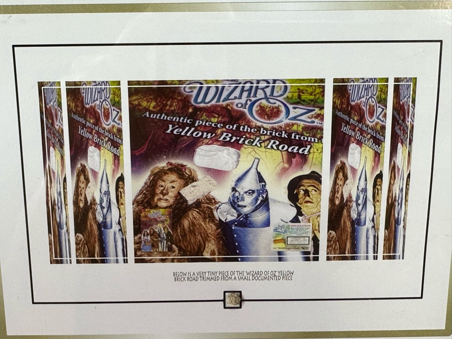 Framed Authentic Piece Of The Brick From The Yellow Brick Road Featured In The Movie Wizard Of Oz 10 X 8.5 [Photo 1]