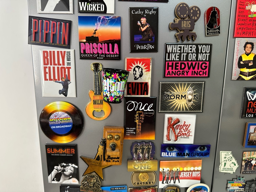 Huge Collection Of Amusement Theme Park / Theatre / Destination Magnets With Three Wall Magnet Boards 14.5 X 31 Each [Photo 13]