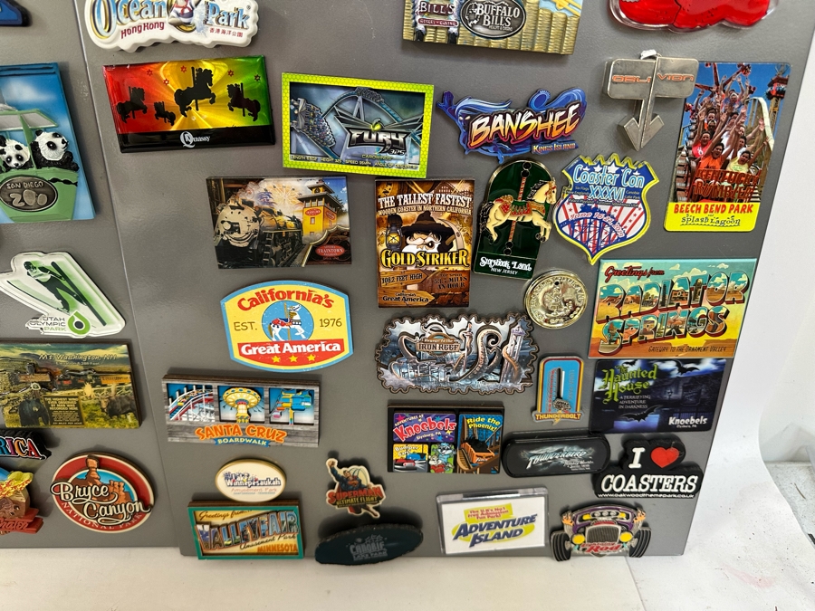 Huge Collection Of Amusement Theme Park / Theatre / Destination Magnets With Three Wall Magnet Boards 14.5 X 31 Each [Photo 7]