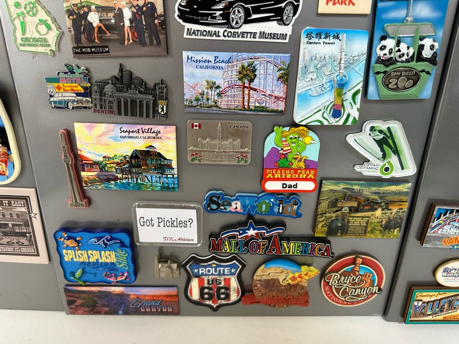 Huge Collection Of Amusement Theme Park / Theatre / Destination Magnets With Three Wall Magnet Boards 14.5 X 31 Each [Photo 8]