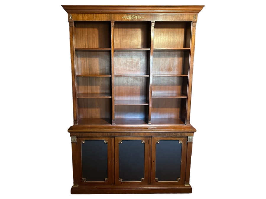 Two Piece Bookcase Hutch With Lower Cabinet