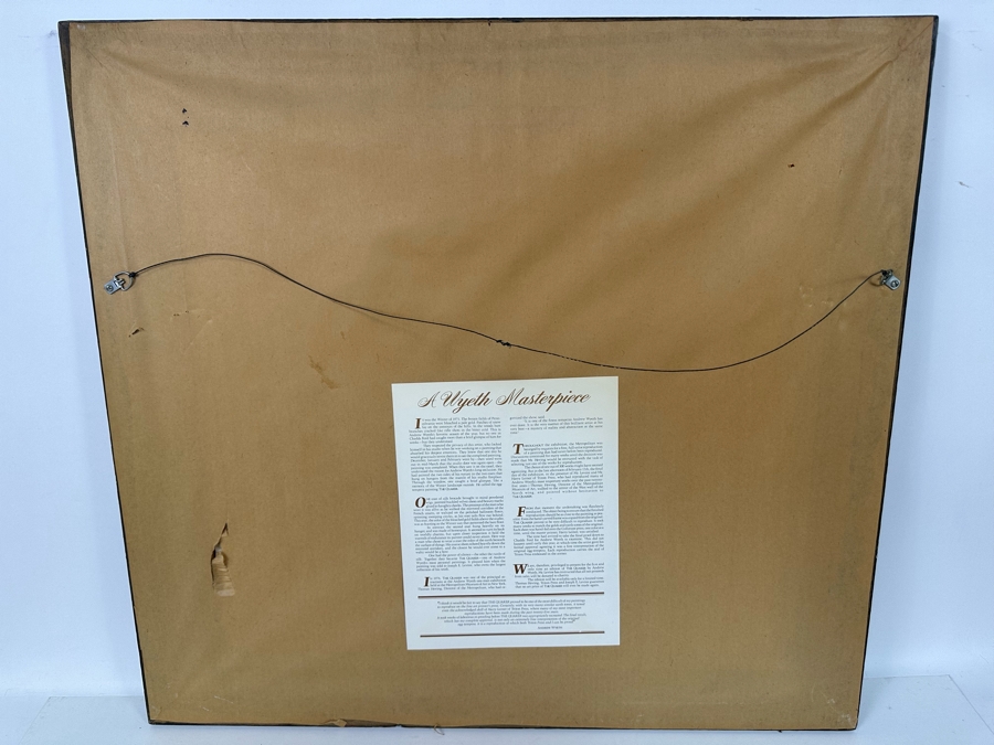 Andrew Wyeth 'The Quaker' Limited Edition Reproduction Print 22 X 20 And Frame 29.5 X 27.5 Reproduced From The Hand Carved Original Frame Overseen By Andrew Wyeth By Thomas Hoving, Triton Press, Joseph E. Levine [Photo 12]