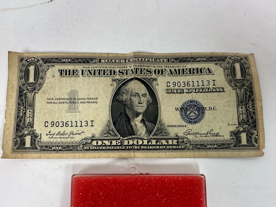Vintage 1935 One Dollar Silver Certificate Along With A Set Of Miniature United States Coins [Photo 4]