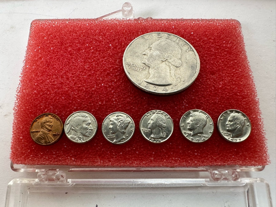 Vintage 1935 One Dollar Silver Certificate Along With A Set Of Miniature United States Coins [Photo 9]