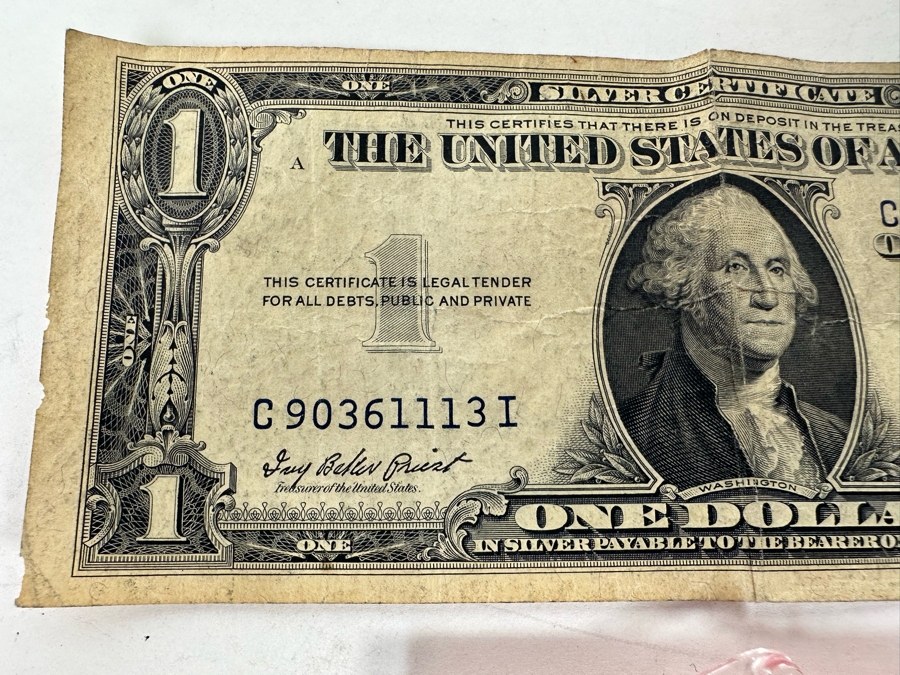 Vintage 1935 One Dollar Silver Certificate Along With A Set Of Miniature United States Coins [Photo 6]